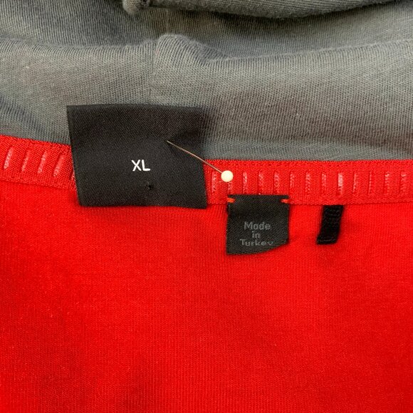 New Hugo Boss Red Hoodie With Gray Hood "BOSS" Logo Sz XL - Picture 9 of 16